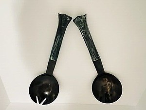 Ensemble de cuillères à salade de mariage de luxe en résine faite à la main de qualité supérieure Passe au lave-vaisselle Élégant ustensiles de cuisine à manger au prix de gros - Product Image 3