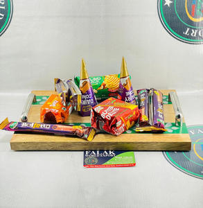 ถาดไม้เสิร์ฟทำด้วยมือพร้อมที่จับเหล็กเหมาะสำหรับเสิร์ฟเครื่องดื่มอาหารและขนมโดย Falak World - Product Image 6