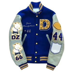 Blouson universitaire d'hiver pour homme, style urbain, avec broderie de logo personnalisée, patchwork de haute qualité, fabrication OEM, vente en gros, style baseball - Product Image 1