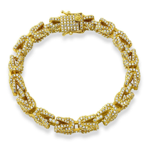 Diamante de corte redondo cultivado en laboratorio de oro 14K de moda elegante para hombres en pulsera de hip hop de diseño Popular - Product Image 5