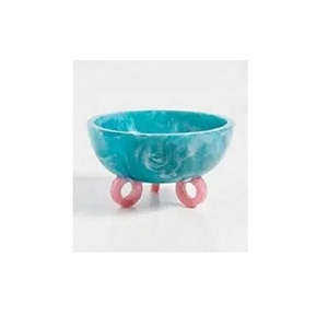 Epoxy Resin Bowl for Multiple Uses | Blue Bow | Gift Handmade Salad Bowl Fruit Storage Home <b>Dinnerware</b> - Product Image 1