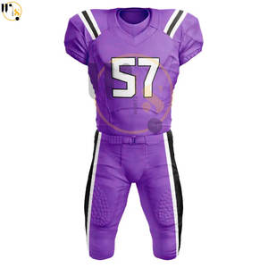 Vente en gros de vêtements de football américain grande taille personnalisés XL ensembles de haut et de pantalon en jersey uniformes de numéros respirants - Product Image 4