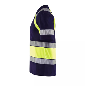 Hi VIS เสื้อเซฟตี้สะท้อนแสงสำหรับผู้ชาย, เสื้อยืดก่อสร้างเสื้อกั๊กเสื้อมีขนาดและโลโก้ตามสั่ง