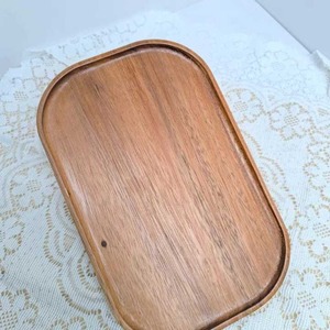 Bandeja rectangular de madera de acacia para servir, plato de almacenamiento de alimentos para Hotel y hogar para mesa de té, plato para aperitivos, bandeja para servir - Product Image 2