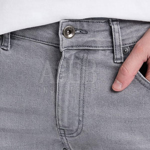 Haute qualité confortable hommes droit coton jean dernière conception bouton braguette Style décontracté respirant séchage rapide OEM Service vente - Product Image 5