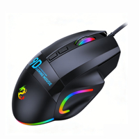 Mouse Gaming Profesional Berkabel Lampu Latar RGB 9 Tombol yang Dapat Diprogram Desain Ergonomis untuk Tangan Kanan Mouse PC Industrial yang Halus