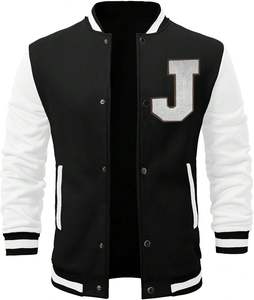 Chaqueta universitaria de estilo americano Auténtico ajuste retro Letterman, materiales y adornos personalizables - Product Image 1