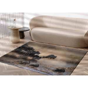 Alfombra de Animales de Safari: Impresa en 3D, Antideslizante, Lavable a Máquina, Alfombra Delgada No Tejida - Product Image 3