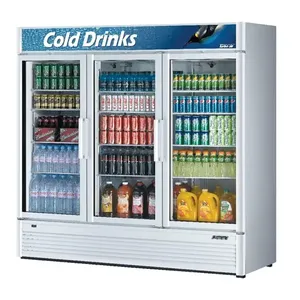 Turbo Air TGM-72SD-N 67.98cf Commercial <b>Kitchen</b> Refrigeration <b>Equipment</b> 67.98cf Glass Merchandiser Cooler with 3 Swing Doors - Product Image 2