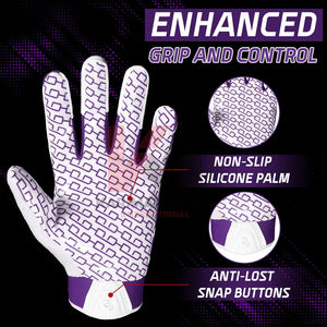 Gants de football américain en silicone premium avec logo personnalisé, design antidérapant à doigts complets - Product Image 5