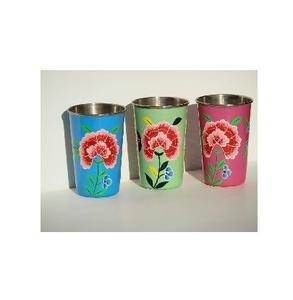 Vaso de acero inoxidable de último diseño, vaso de vidrio impreso a mano de Calidad exclusiva para fiestas y bar, vaso de acero para vino y cerveza - Product Image 2