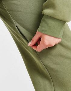 Sudadera con Capucha Extra Grande de Felpa de Algodón Sólido Más Vendida, Pantalones Deportivos con Bolsillo Oculto, Estilo de Hombros Caídos, Mangas Largas, para Mujer, Primavera - Product Image 2