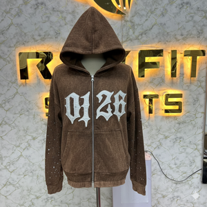 Sudadera con Capucha Deportiva de Corte Perfecto, Edición Deportiva, la Más Demandada, con Cremallera, Estampado Puff, Fabricada en Fábrica, Precio Económico, Sudaderas para Hombre - Product Image 1