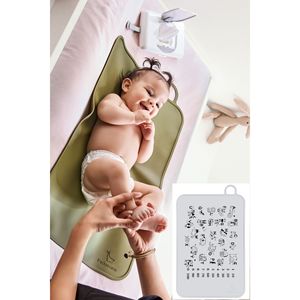 Cubierta impermeable de silicona gris para cambiar pañales Parlaware impreso lavable producto de higiene para el cuidado del bebé - Product Image 1