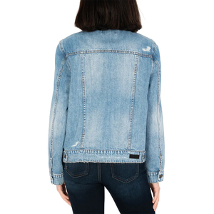 Women's Casual Outwear Slim Fit <b>Denim</b> Jacket OEM/ODM Wholesale Hot Sale Street Style Fashion with Cotton Filling Button Style - Product Image 2