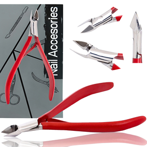 Coupe-ongles multifonctionnel en acier inoxydable, portable, pour manucure et pédicure, écologique, avec poignée rouge vif et large ouverture de mâchoire - Product Image 1