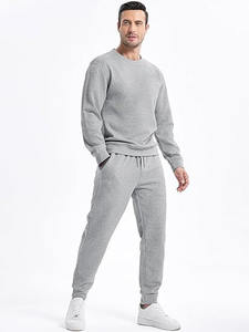 RTS haute qualité 100% coton hommes survêtement tissu doux Jogging pantalon de survêtement et ensemble de sweat à capuche respirant pour l'hiver - Product Image 2