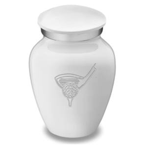 Urnes funéraires en aluminium avec bande autocollante blanche en étain et émail de couleur bleue. - Product Image 4