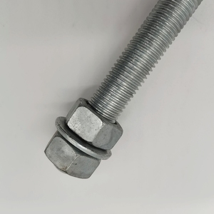 Boulon à double armement galvanisé à chaud avec <span class=keywords><strong>tige</strong></span> <span class=keywords><strong>filetée</strong></span> à <span class=keywords><strong>4</strong></span> écrous - Product Image 2