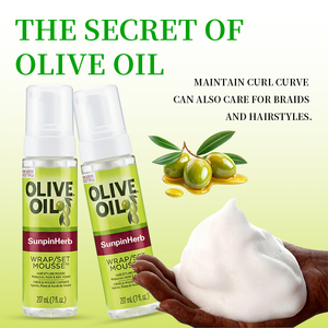 Mousse Coiffante Légère à l'Huile d'Olive pour Cheveux Bouclés, Naturels, Ondulés et Texturés – Fixation Douce et Contrôle - Product Image 5