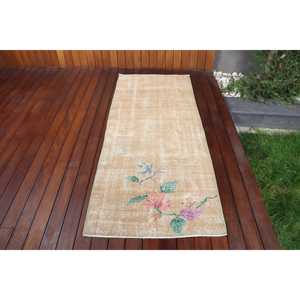 พรมวินเทจตุรกี ขนาด 2.7x6.4 ฟุต, พรมโมร็อกโกสีน้ำตาล - Product Image 1