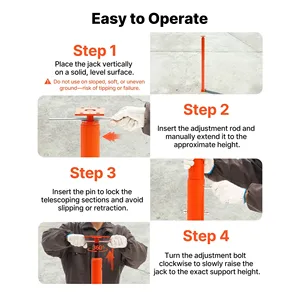 VEVOR Gato hidráulico para suelo de casa con capacidad máxima de carga de 11,200 lb, rango de altura ajustable de 54-150, viga de soporte, poste de gato para sótano - Product Image 6
