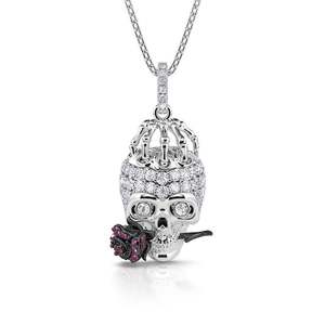 Collier Jeulia Forever Romance en argent sterling avec crâne et rose - Product Image 1