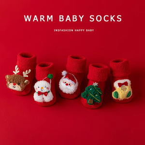 <span class=keywords><strong>Nouveau</strong></span>-<span class=keywords><strong>né</strong></span> coton hiver automne chaussettes infantile noël père noël éponge chaud pantoufles respirant enfants chaussettes 0-3 ans <span class=keywords><strong>pour</strong></span> garçons - Product Image 2