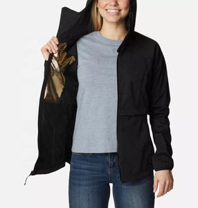 Nuevo estilo, ropa deportiva de alta calidad, transpirable, para mujer, chaqueta Softshell resistente al agua con bolsillos laterales y capucha - Product Image 5