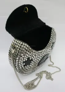 Japanese Style Beaded Handbag Metal Handbag Patchwork Design Chain Clutch Purse <b>Bags</b> Clutch <b>Bags</b> <b>for</b> Women - Product Image 3