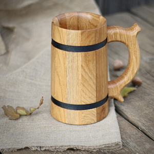 Meilleures ventes de chopes à bière en bois au gros Tasses polies avec base en bois Fabriquées à la main et de qualité supérieure Tasse en acier inoxydable déco - Product Image 6