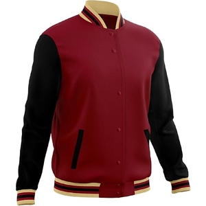 Chaqueta universitaria de béisbol con logotipo frontal bordado recubierto de diseño personalizado al por mayor de alta calidad, ropa deportiva informal personalizada Unisex - Product Image 6