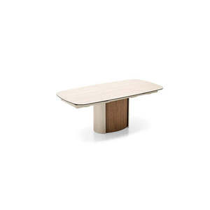 Table à manger minimaliste Yoroi, collection Capsule, extensible, ovale et carrée, en bois massif, assemblée et extensible, meubles pour la maison - Product Image 4