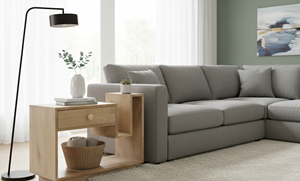 Mesita de Noche Artesanal de Madera Maciza con Cajón, Ancho Ajustable, Diseño Moderno, Soporte para Libros para Dormitorio/Oficina - Product Image 3