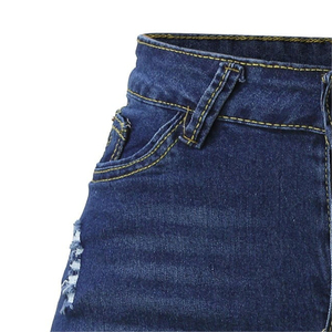 2025 New Wholesale Casual Style, Blue Woman's <b>Denim</b> Shorts 100% Cotton Eco-Friendly Distress Style Shorts For Women's - Product Image 3