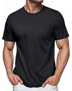 เสื้อยืดแฟชั่นสำหรับผู้ชายผ้าคอตตอนเนื้อนุ่มระบายอากาศได้ดีคอกลมแขนสั้นเรียบเข้ารูปใส่สบายน้ำหนักเบา - Product Image 6