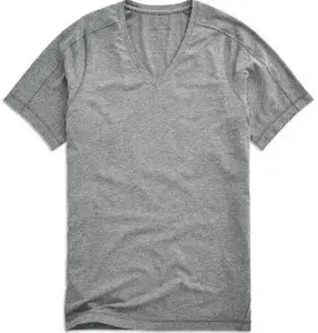 三混纺t恤棉和氨纶混纺面料v领t恤，适合男士，有不同颜色和尺寸