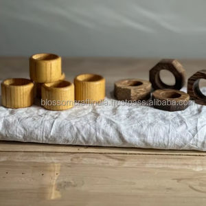 Wooden Napkin Ring Premium Handmade Eco Friendly Dining <b>Table</b> Decor for Home <b>Kitchen</b> Restaurant Wedding Use Events Parties - Product Image 4