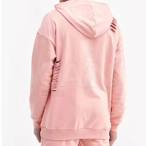 Survêtements de détresse pour hommes, de couleur unie, à prix de gros, survêtements de quantité minimale de commande bas pour hommes. - Product Image 6