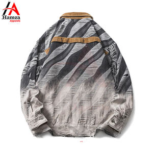 Chaqueta vaquera degradada desgastada personalizada | Ropa informal de moda | Chaqueta vaquera de textura rota de moda para hombres y mujeres - Product Image 4