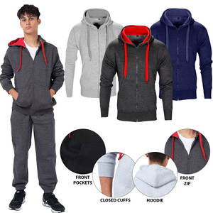 Survêtements pour hommes Ensemble de survêtements 2 pièces pour hommes Manches longues Track 2 pièces avec fermeture éclair Hoodies Jogger Pants Outfits Jogging Suits Set - Product Image 2