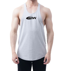 Camiseta sin mangas de algodón con tirantes para entrenamiento, chaleco sin mangas con corte profundo, tejido elástico para gimnasio y culturismo - Product Image 1
