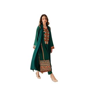 Hermoso estilo formal y modesto para todas las estaciones, Salwar Kameez de organza, sin arrugas, de secado rápido, ideal para Eid, bodas y Diwali. - Product Image 1