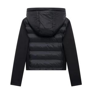 Veste matelassée en coton denim tricoté en peau de mouton à capuche chaude à la mode pour femmes, nouvelle collection automne-hiver, coupe ajustée, design pressé, épissure - Product Image 2