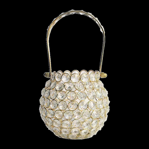 Bougeoir en métal de qualité exclusive Design moderne support votif antique en métal et cristal pour la décoration du Ramadan - Product Image 3