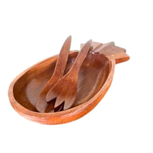 Wholesale Eco-Friendly Large Olive Wood Fruit Bowl Set Unique Natural Wood Grain Pattern And Matching <b>Serving</b> <b>Spoon</b> And Fork - Product Image 6