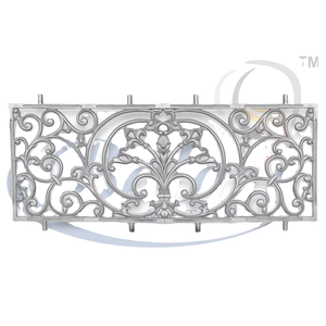 Barandilla de Balcón Moderna de Hierro Fundido Gris Natural, Diseño de Panel Decorativo para Casas de Lujo, Villas, Resorts y Apartamentos Premium - Product Image 1