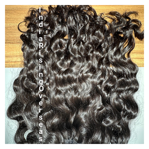 Extensiones de cabello Remy de alta calidad, indio, sin procesar, de alta venta, sin procesar, con cutículas alineadas, virgen, barato - Product Image 2