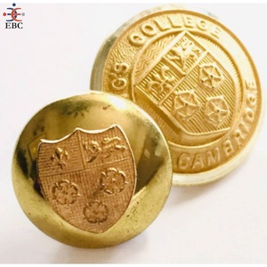 Boutons ronds en laiton écologiques personnalisés en gros, plaquage or sur mesure pour uniformes de grade personnalisés avec boutons à tige en laiton - Product Image 6