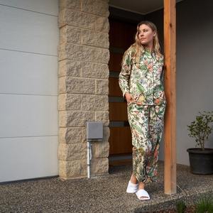 Ensemble de vêtements de nuit pour femmes en pur coton imprimé floral vêtements de nuit d'été doux avec sangle spaghetti pour dormir se prélasser demoiselle d'honneur PJ's - Product Image 2